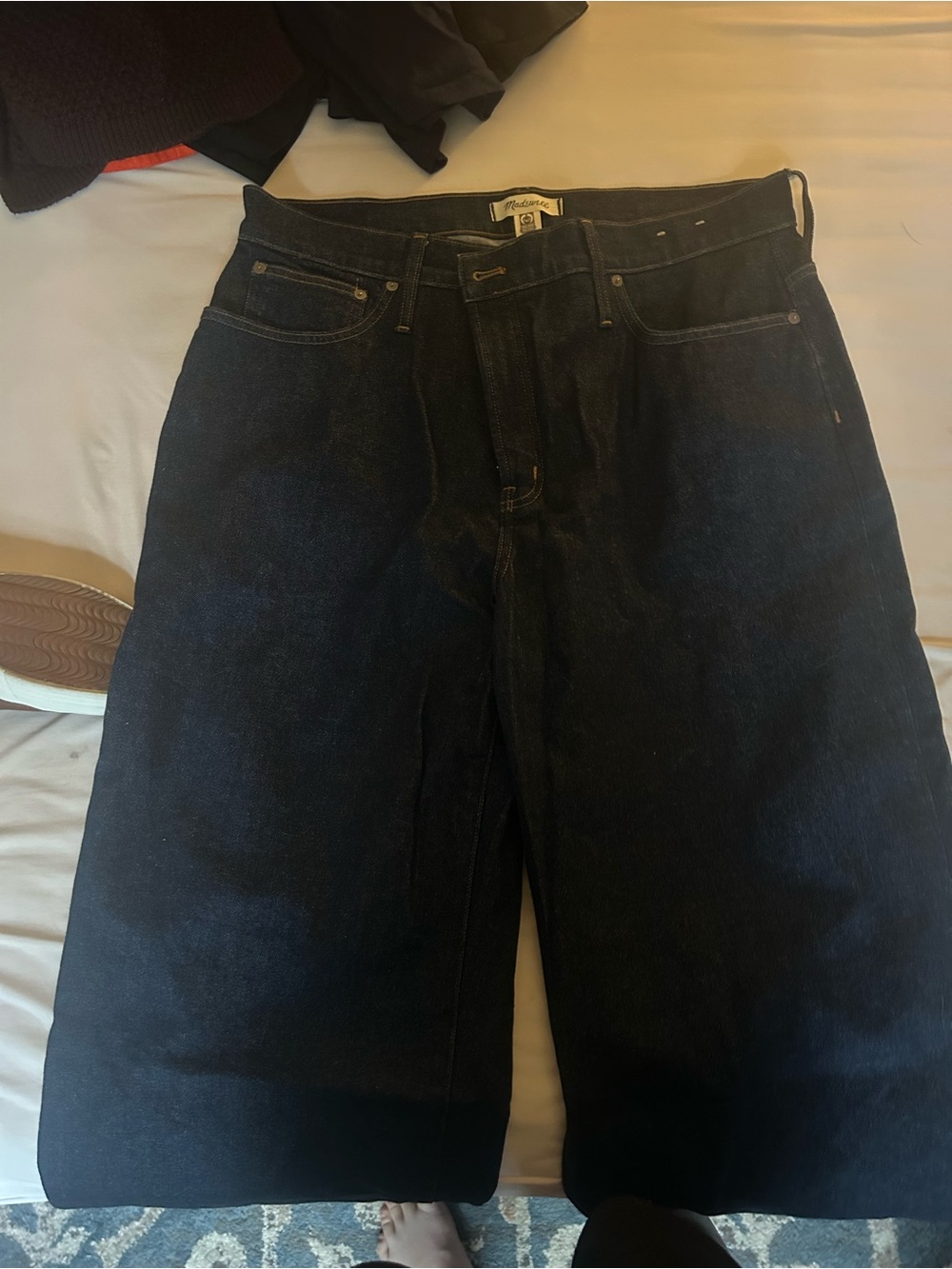 Madewell Dark Blue Wide-Leg Denim Jeans